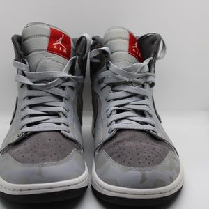 Men's Nike Air Jordan 1 Mid 3m Camo Wolf Grey Size 11